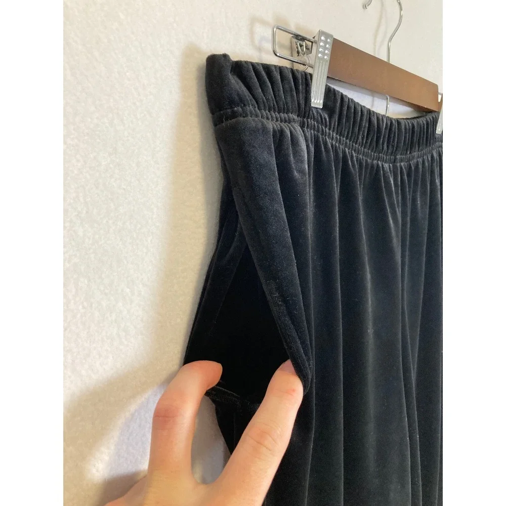 Vintage Jaclyn Smith Sport Womens Large‎ Black Velour High Waist Tapered Pants